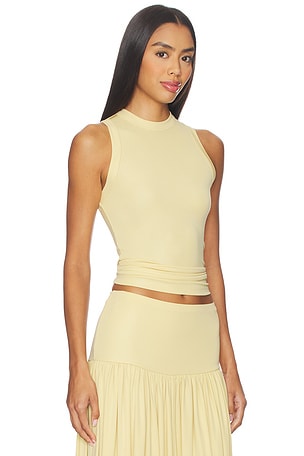 Aya Muse Jersey High Neck Tank Top in Yellow