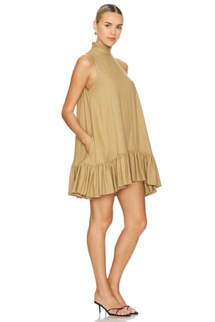 Azeeza Alcott Micro Mini Dress in Tan