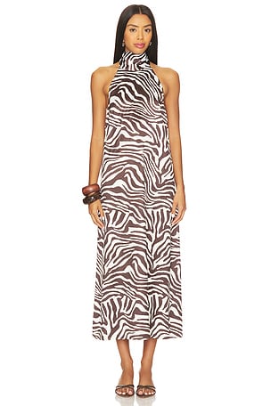 Azeeza Meera Midi Dress in Brown