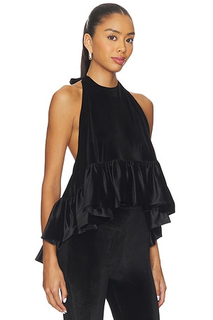 Azeeza Winston Velvet Top in Black. Size S. Also