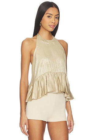 Azeeza Winston Top in Metallic Gold