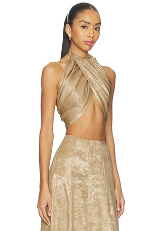 Azeeza x REVOLVE Naomi Top in Metallic Gold