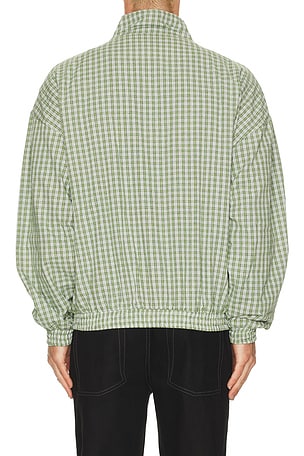 Badfriend Gingham Plaid Full Zip Jacket in Green