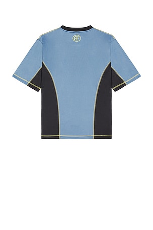 Badfriend Bar Logo Cover Stitch Jersey in Blue
