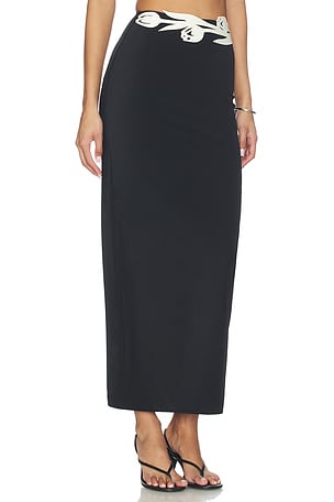 Bahia Maria Agata Long Skirt in Black,White