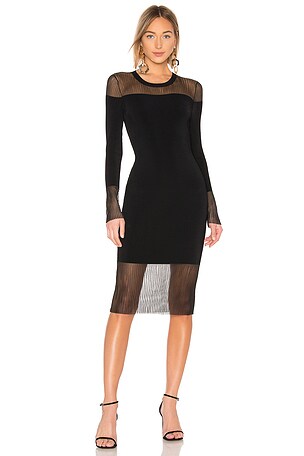 bailey 44 knit dress Bailey 44 Long Sleeve Bodycon Striped Stretch Ribbed Knit Dress Size XS