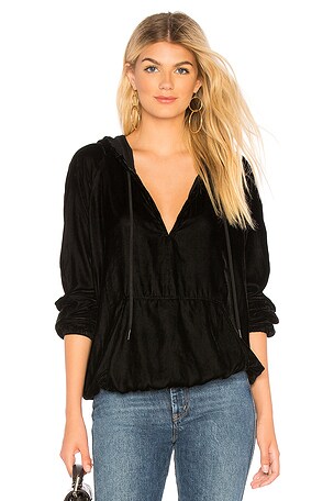 Bailey 44 Covert Velvet Hoody Top in Black REVOLVE