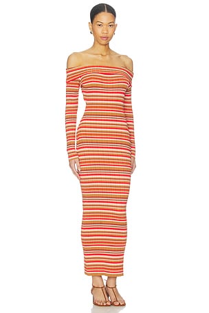 Bananhot Bonnie Maxi Dress in Orange,Red