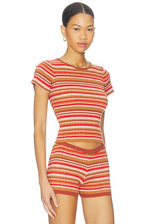 Bananhot Bonnie T-shirt in Red,Brown