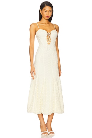 Bardot Delaney Bubble Midi Dress in Ivory