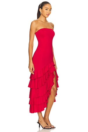 Bardot Agastina Strapless Maxi Dress in Red