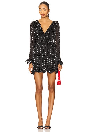 Frill Detail Spot Mini Dress Bardot