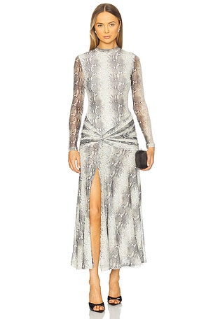 Lea Printed Mesh Dress Bardot