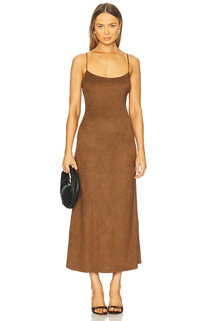 Nadira Vegan Suede Dress Bardot