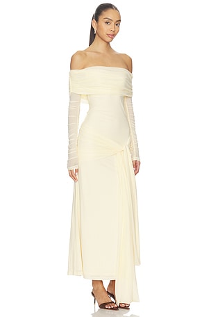 Bardot Selina Tie Front Mesh Dress in Neutral