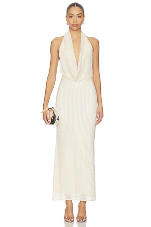 Nola Sequin Cowl Maxi Dress Bardot