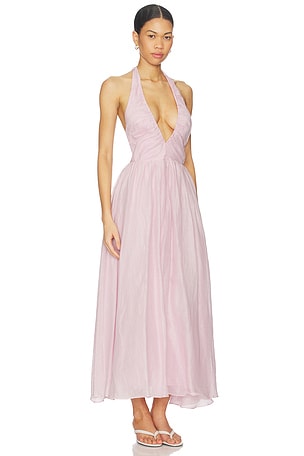 Bardot Dorota Halter Neck Midi Dress in Pink