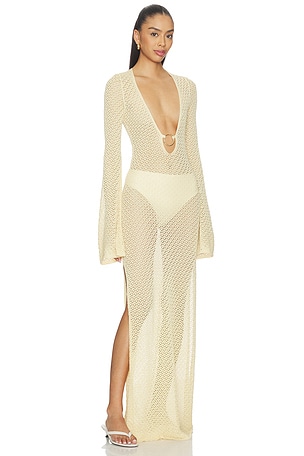 Bryn Crochet Maxi Dress Bardot