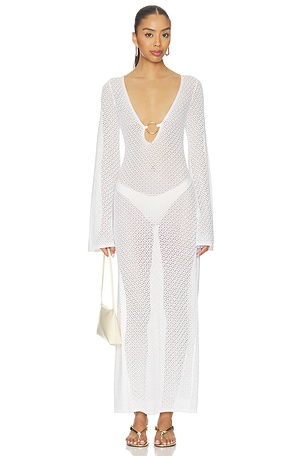 Bardot Bryn Crochet Maxi Dress in Ivory