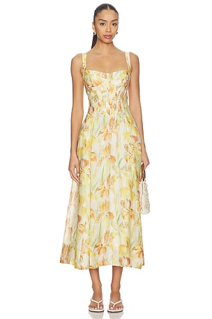 Adaline Printed Midi Dress Bardot