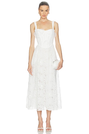 Adaline Broderie Midi Dress Bardot