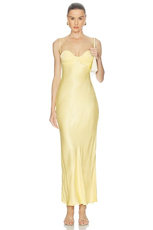 Devin Satin Maxi Dress Bardot