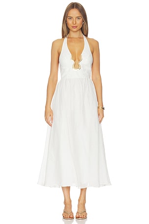 Cavarly Ramie Halter Dress Bardot