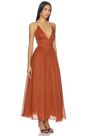 Bardot Arletha Halter Maxi Dress in Brown