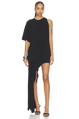Halsey High Low Drape Dress Bardot