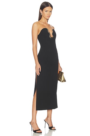 Bardot Paltrow Strapless Midi Dress in Black