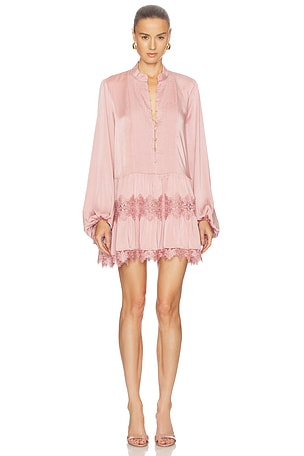 Antonia Lace Trim Mini Dress Bardot