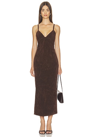 Estine Faux Suede Midi Dress Bardot