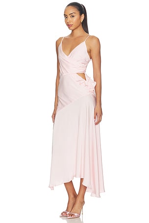 Bardot x revolve sorrel mock wrap maxi dress en color penk size 6 (also en 2, 4, 8, 10, 12).