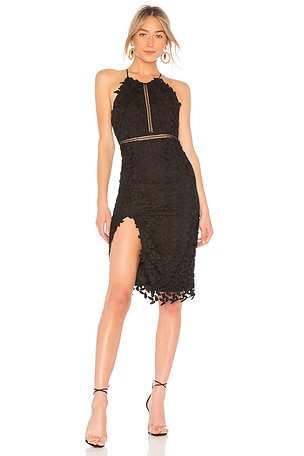 knee length dresses for ladies Onyx Halter Lace Maxi Dress