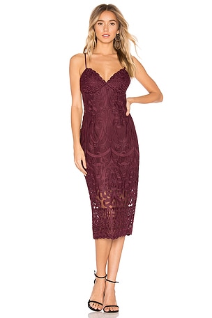 Bardot Gia Lace Dress in Wine | REVOLVE