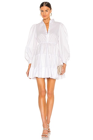 Bardot Mini Poplin Dress in Orchid in Orchid White | REVOLVE