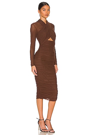 Bardot Aliyah Dress in Chocolate