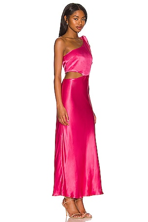 Bardot Audrey One Shoulder Top in Fuchsia