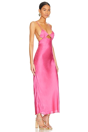 Bardot Lucia Midi Slip Dress in Fuchsia