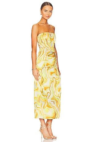 Bardot Tiani Midi Dress in Yellow