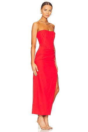 Bardot Saira Midi Dress in Red