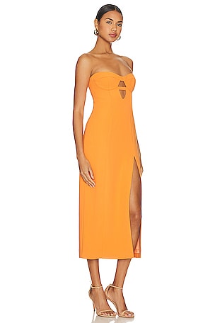 Bardot Brisa Midi Dress in Orange