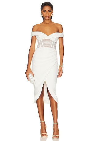 Bardot Bella Midi Dress in Ivory REVOLVE