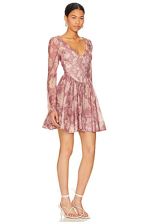 Bardot Carmen Mini Dress in Mauve