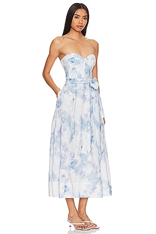 Bardot Vibrant Midi Dress in Baby Blue