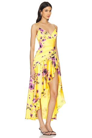 Bardot Sorella Printed Midi Dress in Mustard