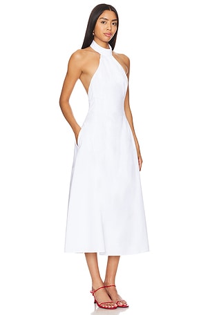 Bardot Genevieve Poplin Midi Dress in White