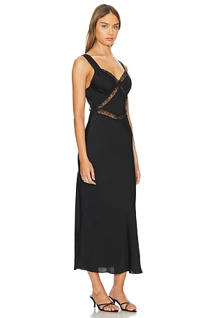 Bardot Emory Lace Slip Dress in Black