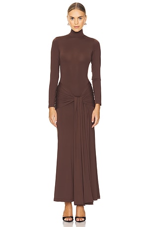 Alix Maxi Tie Front Dress Bardot