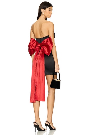 Eleni Bow Back Satin Dress Bardot